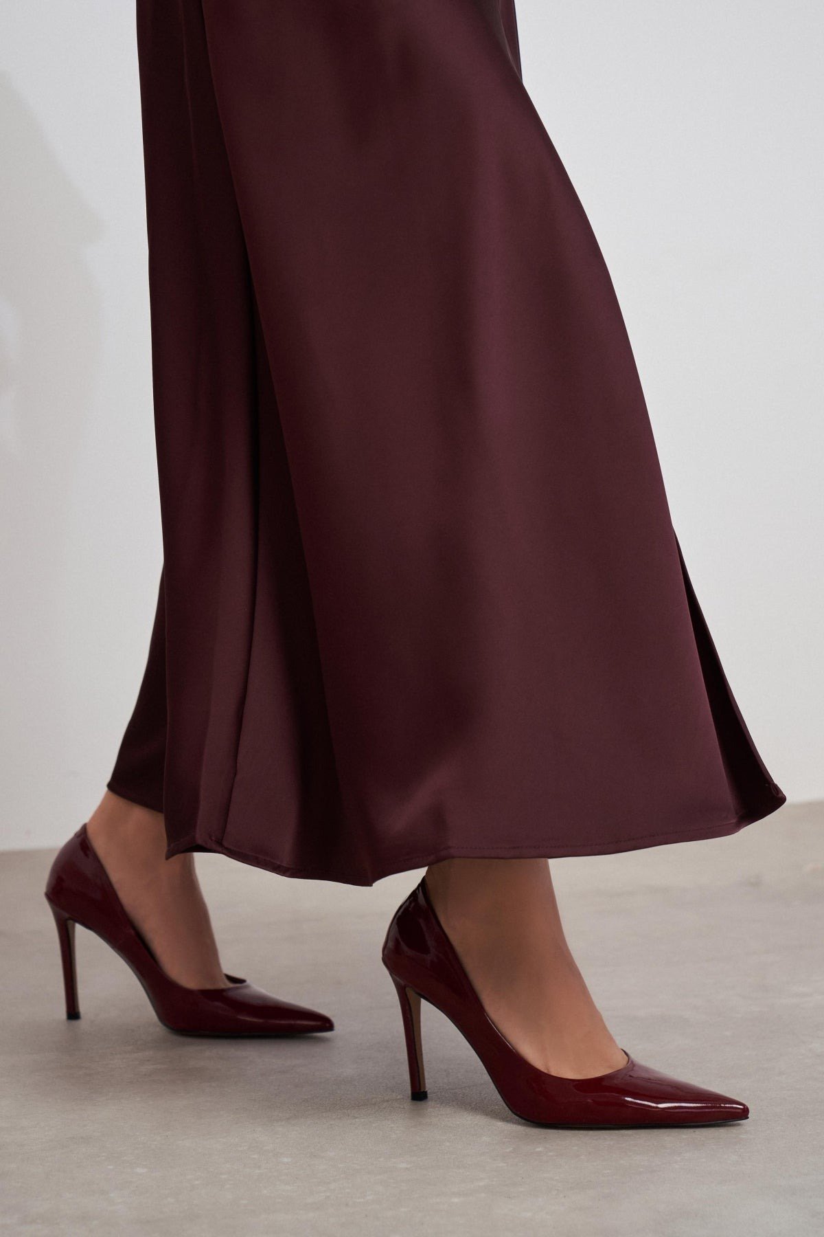 Lunara Bordo Rugan Sivri Burun Stiletto - Görsel 3